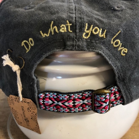 NEW Natural Life Cap Hat Lid • “Do what you love” • Heart with XOXO • boho - Picture 3 of 8